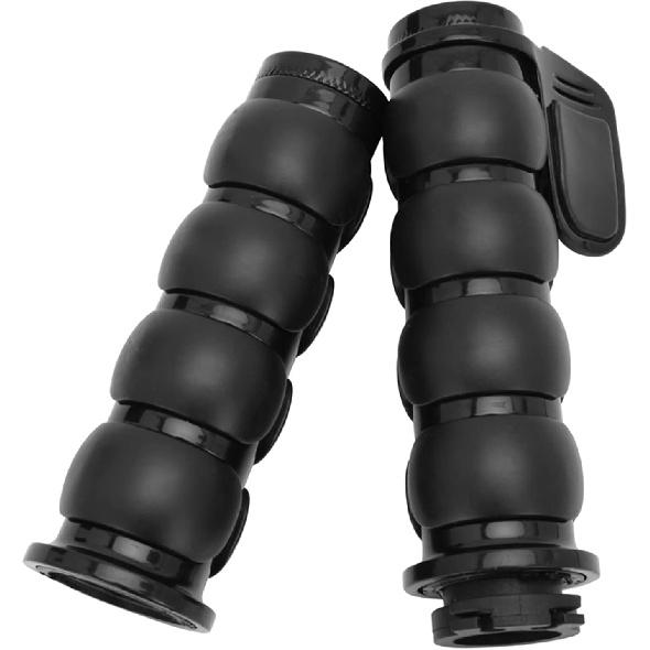 Black 1" Motorcycle Handlebar Hand Grips w/Throttle Compatible with Sportster 883 Street Bike Dirt Bike Cruiser and Chopper (Black Flat Angle)