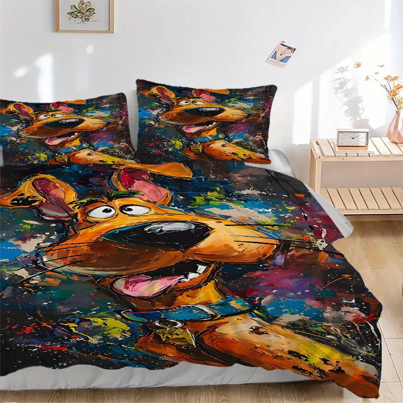 

Набор постельного белья Scooby-Doo из 3 предметов - Можно стирать в машине, Включает 1 пододеяльник и 2 наволочки, Наполнитель не входит в комплект, Всесезонный домашний декор для По 135x200cm