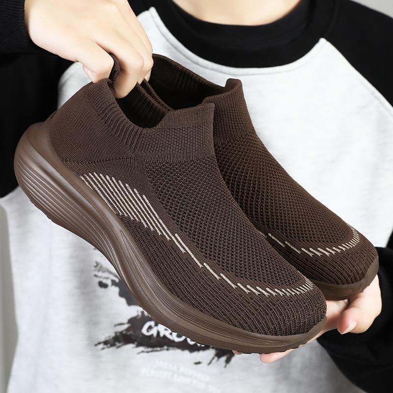 Shoes Women's Summer New One-pedal Fly-woven Socks Trendy Shoes Versatile Casual Shoes Lightweight and Breathable Mother Shoes