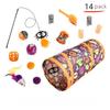 Halloween Cat Tunnel Toy Set Bell Teasing Cat Stick Pumpkin Spider Plush Toy Set Cat Ghost Channel Cat Holiday Decoration Toys