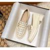 2025 Women's Shoes Fashion Personality British Style Thick-soled Wild Wide-footed Casual Loafer Sexy Solid Color Leather Shoes
