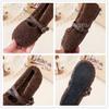 Toddler Girls Strappy Fuzzy Flats New Winter Kids Ballet Flats Soft Sole Non-slip Elegant Retro Girls School Party Shoes
