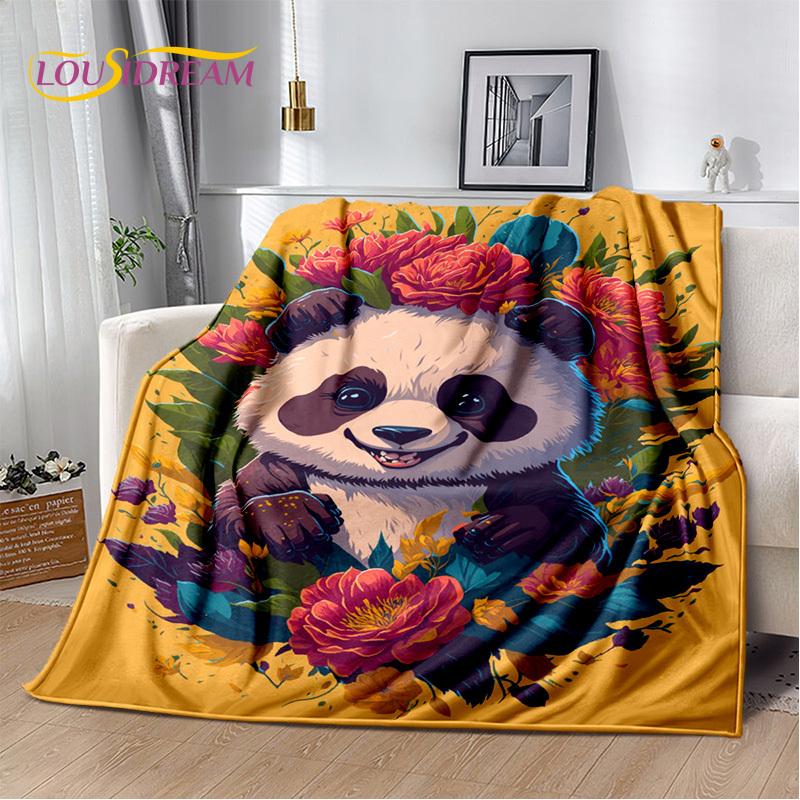 3D Dream Animal Cartoon Panda Cute Blanket,Soft Throw Blanket for Home Bedroom Bed Sofa Picnic Travel Office Cover Child Gift