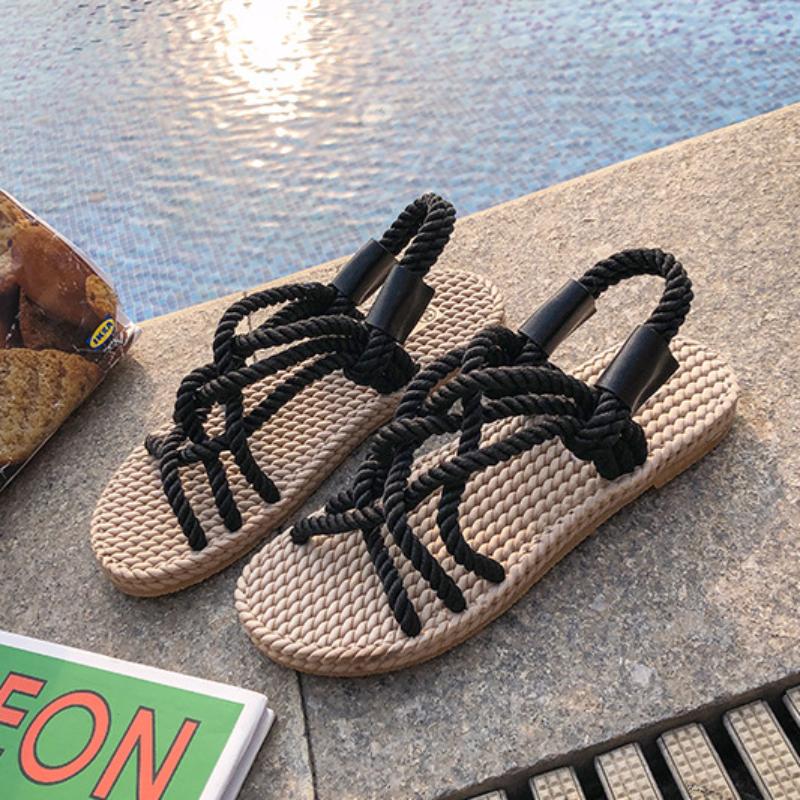 Sandals Woman Shoes Braided Rope with Traditional Casual Style and Simple Creativity Fashion Sandals Ladies Summer Shoes