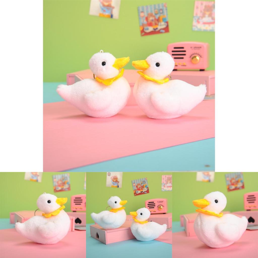 Adorable Plush Duck Keychain Cute Duck Stuffed Animal Short Plush Bag Accessory