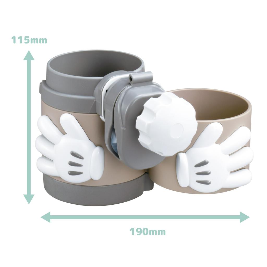 Takara Tomy Issho Odekake Hug Cup Mickey Mouse Baby Car Drink Holds 2 Compatible with Baby Easy Installation Holder, Drinks, 2-Way Design, Mug,