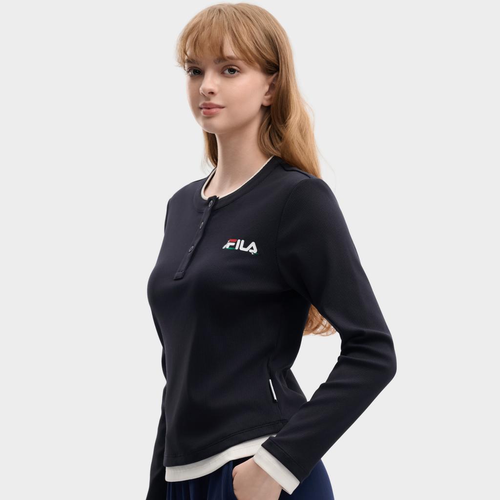 Fila Tennis Henley Long Fashionable T-Shirt Women Tops A11W633208FNV