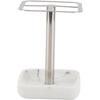 304 Stainless Steel Toothbrush Holder, Space Saving Toothpaste Storage Stand with 3 Slots for Bathroom, No Drilling Installation (Silver)