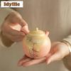 190ml Ru Kiln Flower And Bird Side Handle Teapot Ancient Tea Infuser Pot Tea Maker Kettle With Ball Hole For Tea Supplies Gift