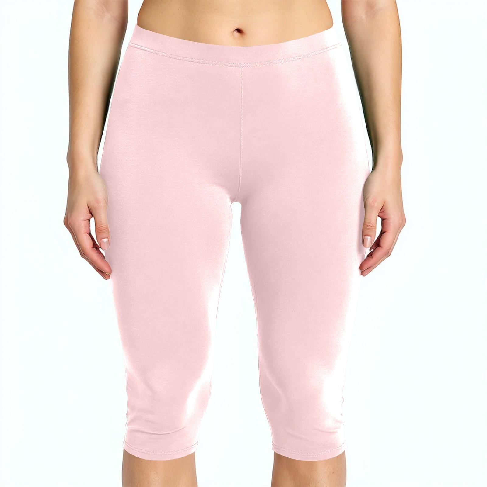 

Женские и больших размеров леггинсы длиной до колена и полной длины XL светло-розовый