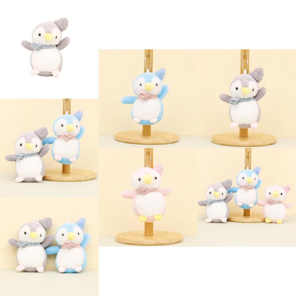 Cute Plush Penguin Keychain Soft Adorable Stuffed Animal With Hat For Bags Or Keys