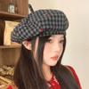Early Autumn Versatile Embroidered Flower Beret Korean New Sweet and Cute Octagonal Hat for Women Showing Their Faces Little Painter Hat