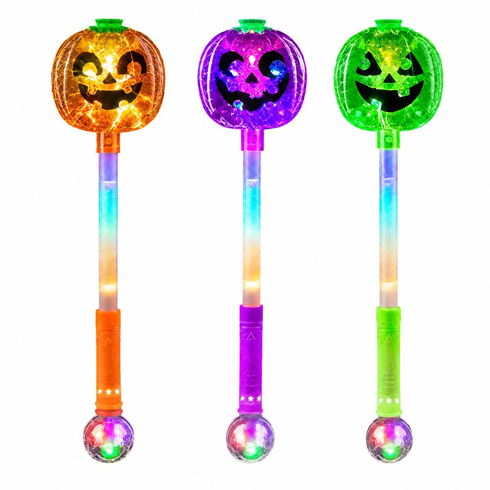 Halloween Pumpkin LED Light Stick - Colorful Handheld Party Prop