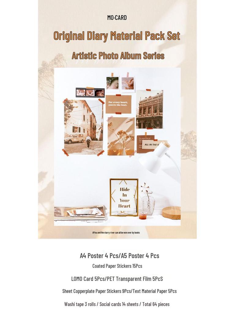 Cross-Border Ink Art Set: Wall Posters, Photo Album, Journal Material & Decorative Stickers