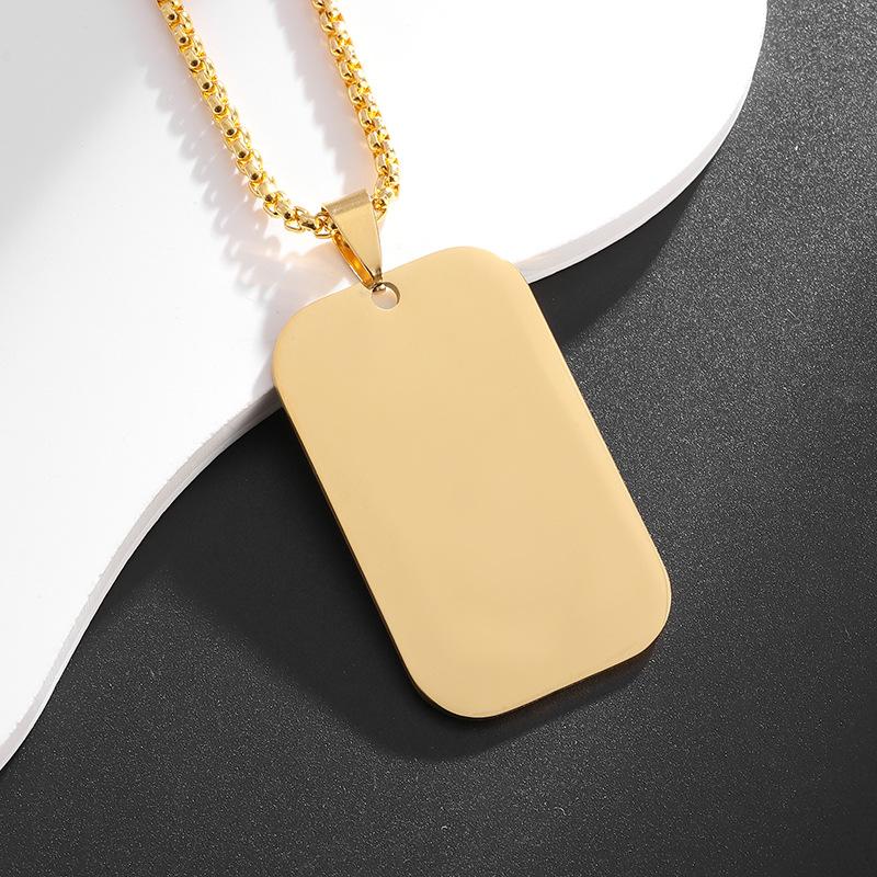 Stainless Steel European and American Personalized Military Brand Mens Pendant Simple Mens and Women Necklace