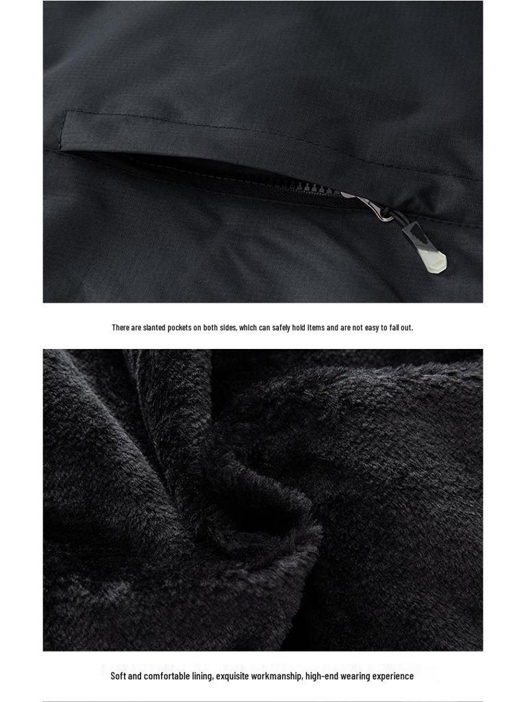 Herren Fleecegefütterte Kapuzen-Windjacke der neuen Saison - Dicke Outdoor-Jugendoberbekleidung.