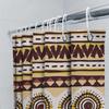 Decorative Shower Curtain With African Print Design Modern Bath Rug Decoration, Rustic Decor, Dark Beige Color, Polyester Fabric