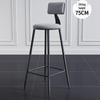 Modern Wrought Iron Bar Stool with Backrest - High Stool for Dining, Light Luxury Design