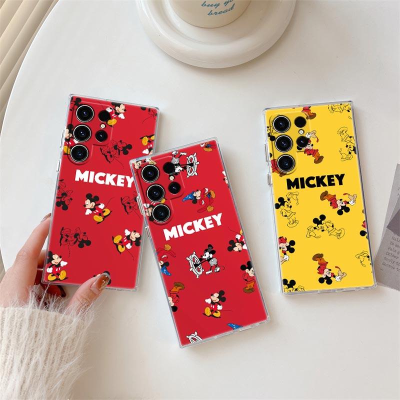 Mickey Minnie Cartoon Transparent Case For Samsung Galaxy S26 S25 Ultra S24 S22 S26 Plus S20 S23 S21 S25 FE 5G Soft Clear Cover