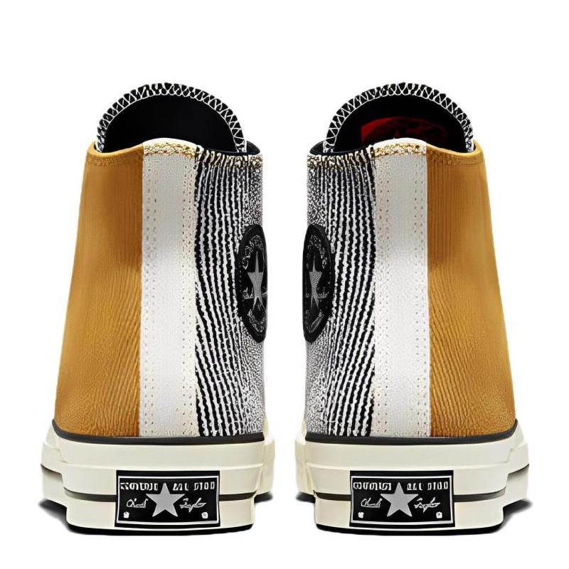 Converse Chuck 70 Chuck Taylor All Star 1970s Textured Tri-Panel Corduroy Comfortable High Top Espadrilles Unisex Black, Grey Yellow