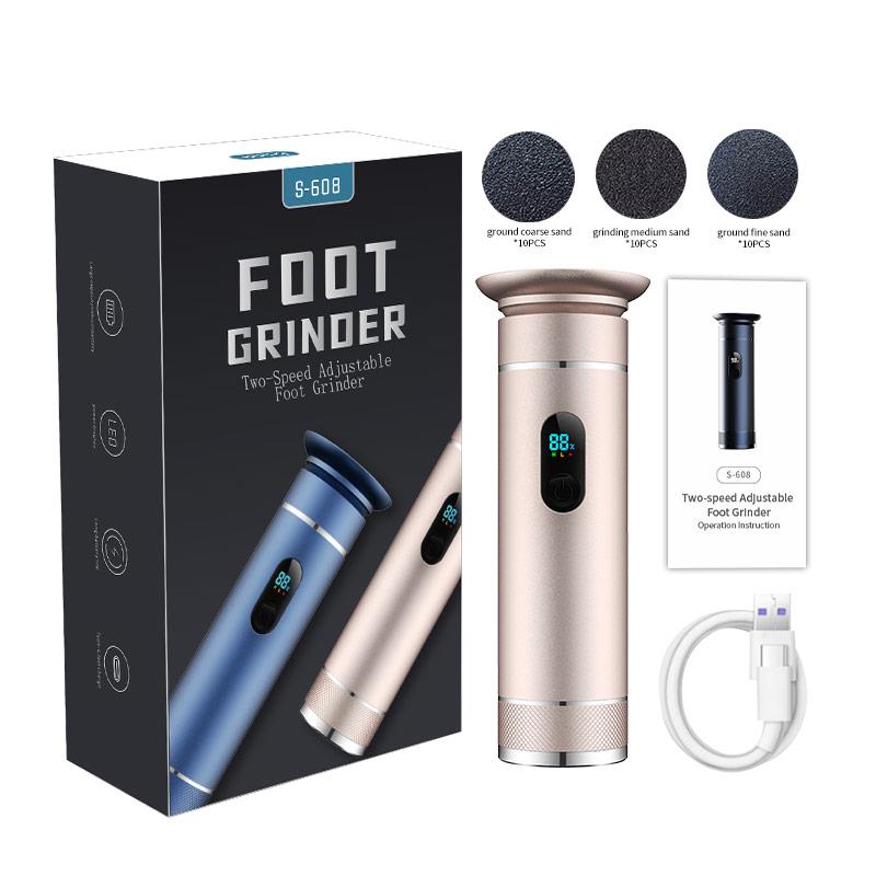 Aluminum Alloy Electric Foot Grinder For Feet - Dual Power Type-C/Battery, Callus & Dead Skin Remover Pedicure Tool