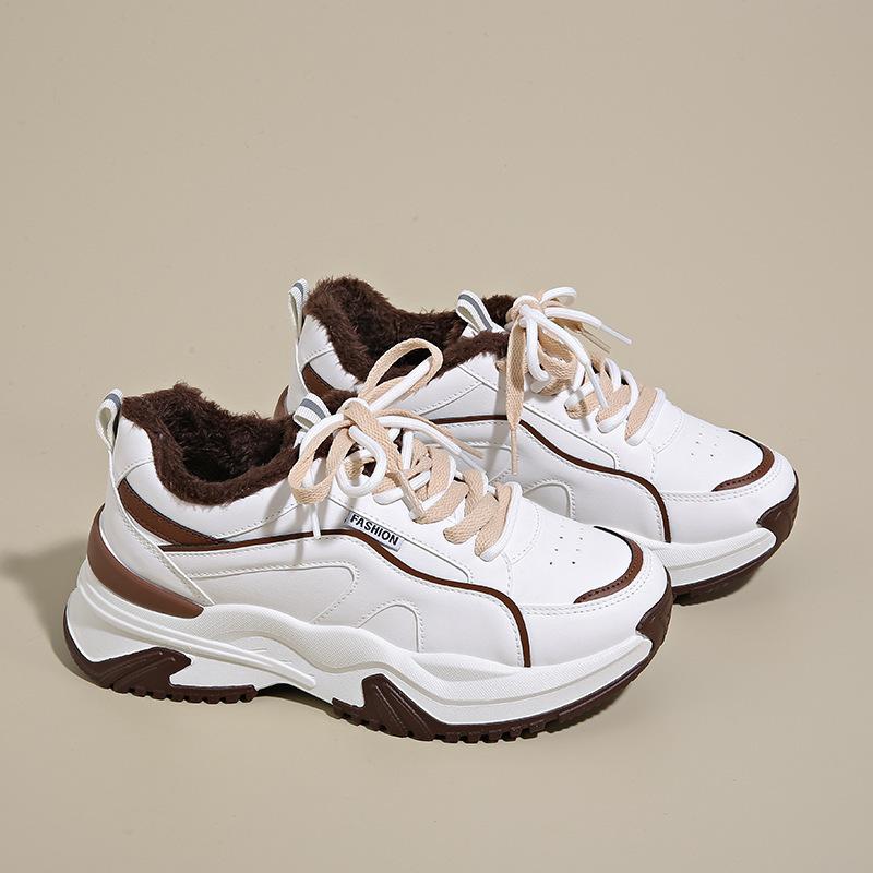 Winter velvet dad shoes 22 new ins thickened warm cotton shoes heightened sports tide shoes