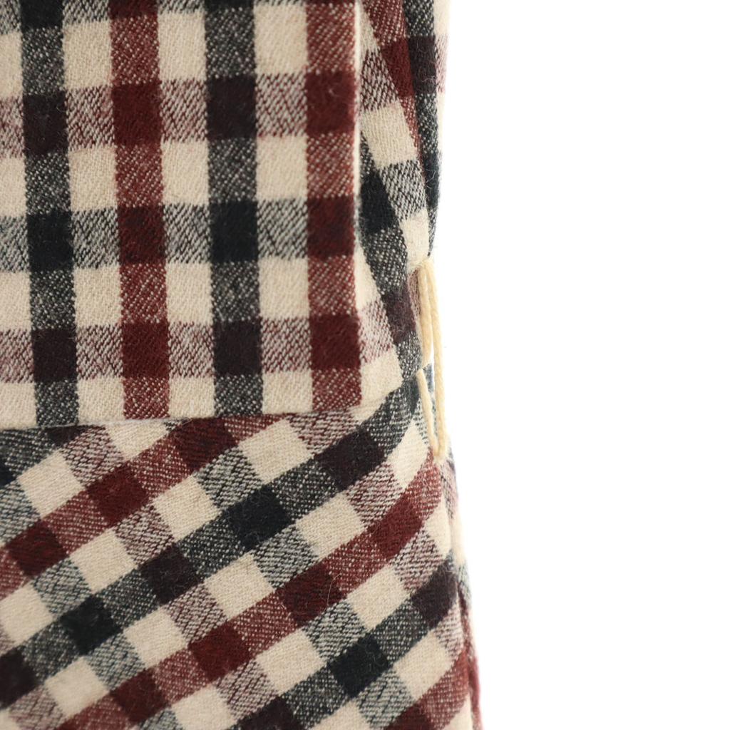 MAX MARA Weekend Wool Blend Check Pattern Short Sleeve One Piece 38 Gray Women Used