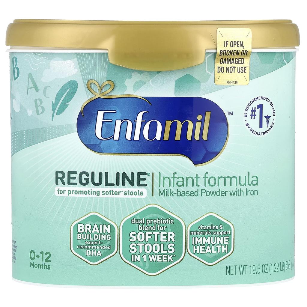 Enfamil, Reguline® Infant Formula, Milk-Based Powder with Iron, 0-12 Months, 553 g (19.5 oz)