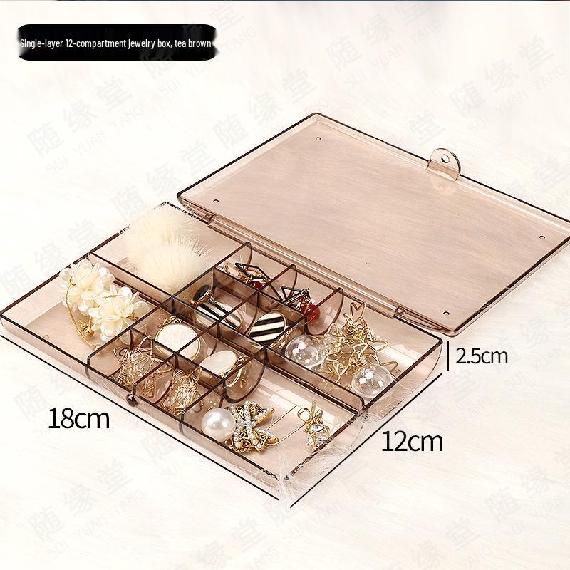 Velvet Jewelry Organizer: Portable Vintage Earring, Ring, and Ear Stud Storage Box Inspired by Internet Celebrity Style.