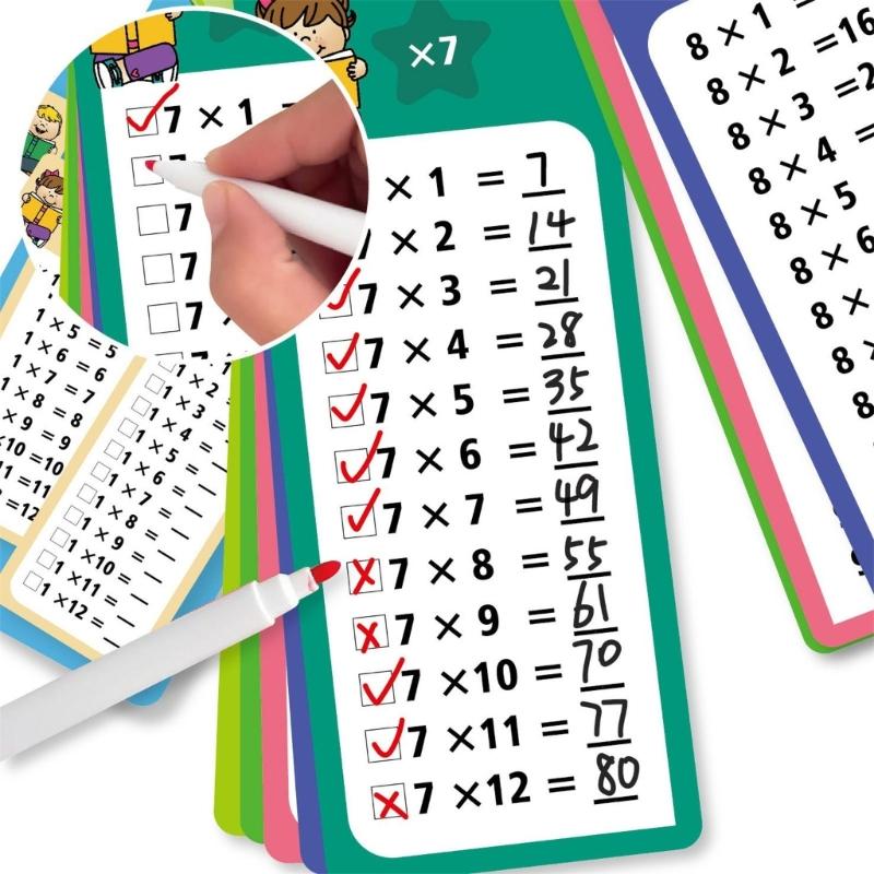 Mathematical Operations Exercise Flashcards Erasable Math Study Cards Kid Early Learning Study Card for Preschooler