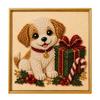 Christmas Gift Ideas for Teens Faux Pearl Art Kit, Xmas Hat Cat Dog Painting DIY Set 3D Puppy Bead Craft Kit Adults, Festive Home Wall Decor Relaxing