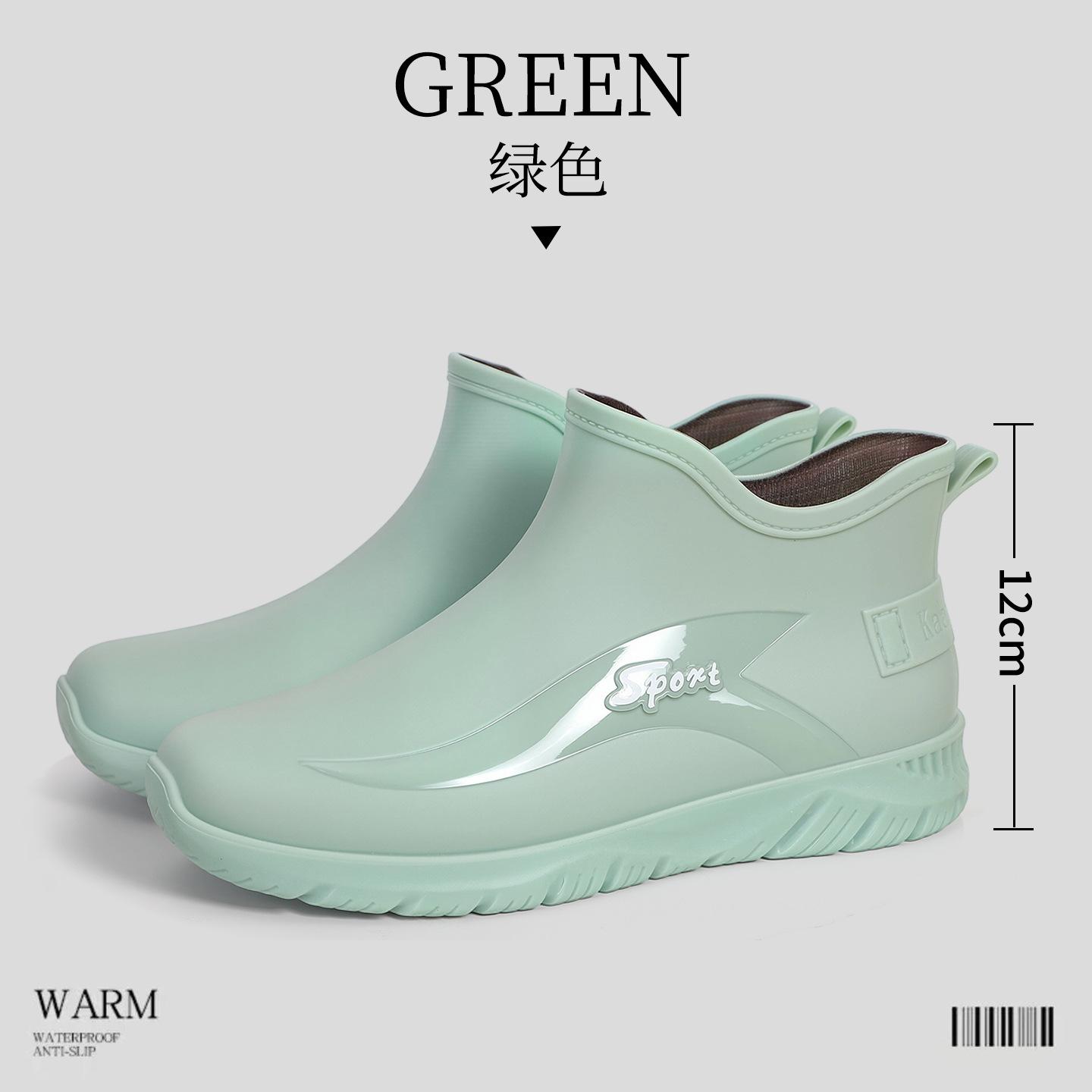 

Winter velvet sports version short rain shoes women s fashion outer wear men s non-slip rubber shoes fishing men s warm shoes 41