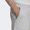 Embroidered Logo Solid Color Mid Rise Loose Fit Fleece Lined Cuffed Pants Knitted Sweatpants Men's Gray HG8087