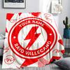 Custom Name,Rayo Vallecano de Madrid Printed Flannel Blanket, soft throw for bedroom sofa, washable, Christmas present, great gift.