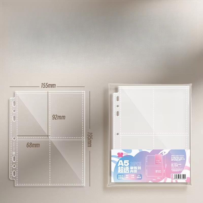 Sweet Macaron Gradient A5 Binder Heart Cutout 3-Ring Loose-Leaf Album, Cute Card Holder for K-Pop Idol Photo Cards Collection