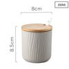 Ceramic Seasoning Jars with Wooden Lid Salt Shakers Kitchen Area Supplies White Spice Organizer Canister Spoon Set White Sugar Box for Home