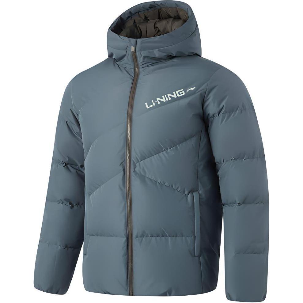 Li-Ning Men s Water Repellent Hooded Down Jacket Grey AYMU079-3 S