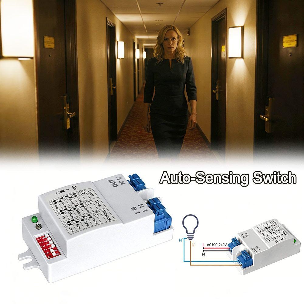 5.8GHz Microwave Sensor 220V Auto-Sensing Switch Easy Install Motion Sensor Lighting Control