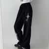 Open Run Balloon Sweatpants Star Shaped Waist Tie Wide Fit