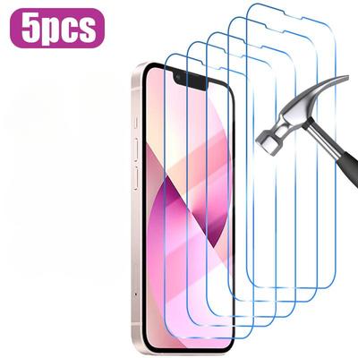 5 Stück Schutzglas auf für iPhone 14 13 12 11 Pro Max Xs Xr Mini Displayschutzfolie gehärtetes Glas für iPhone 14 Plus Glas