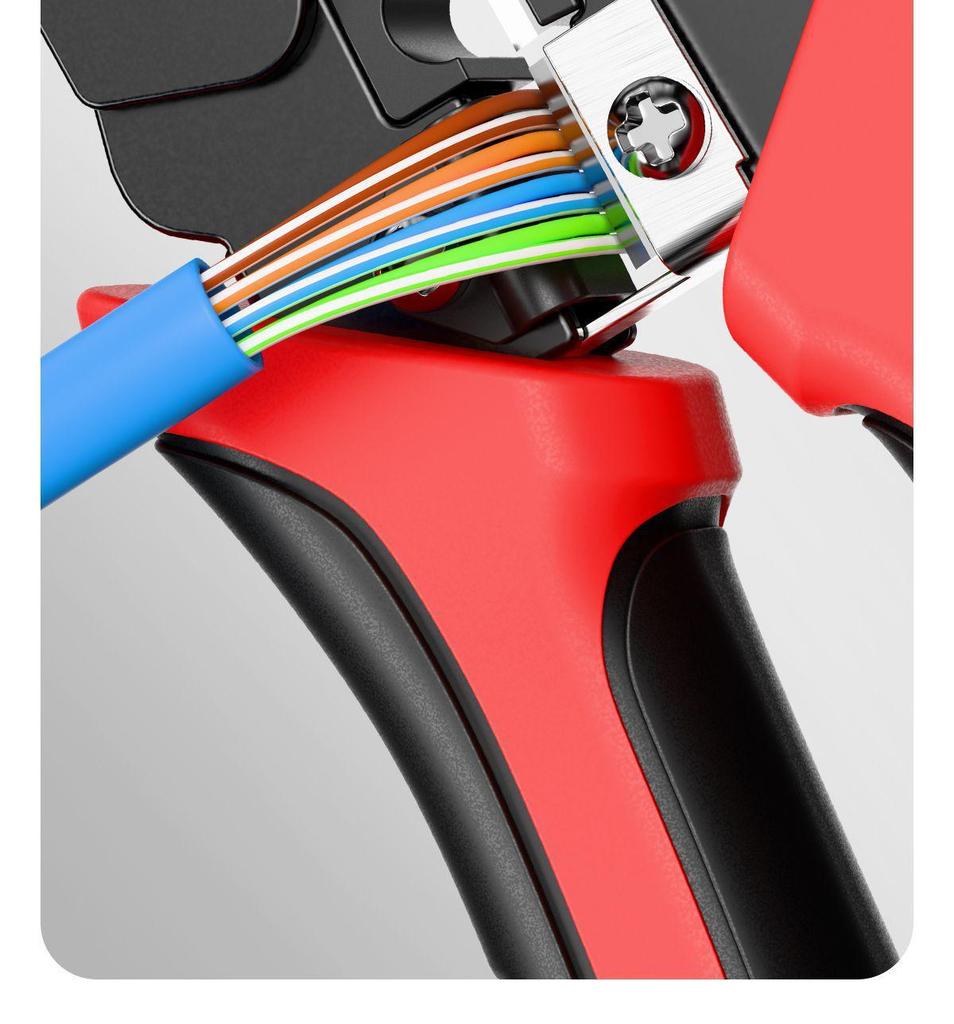 Professional Grade Network Cable Crimper Set with Wire Stripper and Cutter for Category 6 and 6P8P Crystals