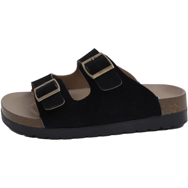 

Платформенные шлепанцы женские летние новые ретро удобные сандалии 41 чёрный