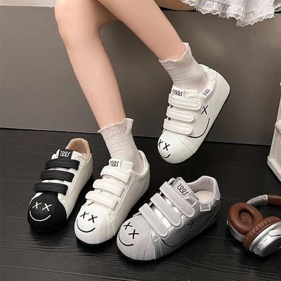 Fashion Versatile Retro Ugly Cute Velcro Big Head German Training Shoes Women's New Spring and Autumn Cute Casual Forrest Gump Shoes
