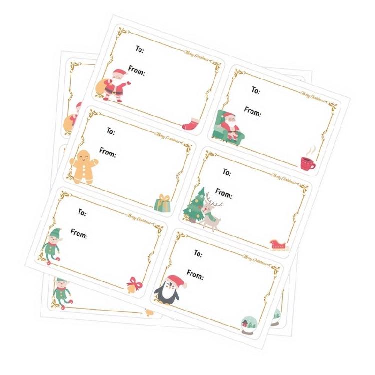 10 Stück/Set Weihnachtsgeschenk-Anhänger Aufkleber An und Von Weihnachts-Namensschild Selbstklebender Weihnachtsaufkleber