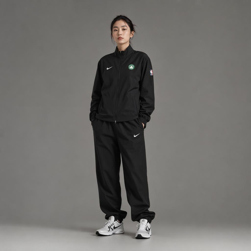 Nike NBA Boston Celtics Player Edition Zip-Up Long Sleeve Basketball Jersey Women Tops FB6638-010