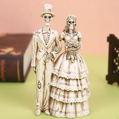 Skelett Braut und Bräutigam Dekoration, Skulptur, Handwerkskollektion Heimdeko Hochzeitspaar