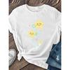 Women'S "Flying Smiling Face Stars" Print Short Sleeve T-shirt | Fashionable Casual Style, Soft and Breathable, Medium Elasticity, Machine Washable,