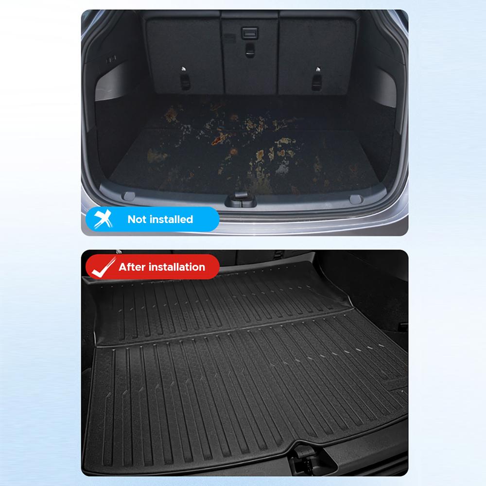 TEKSY For Tesla New Model Y 2026 2025 Juniper Front and Back Trunk Mat TPE Carpet Waterproof Weather-resistant Pads Layer Mats