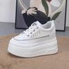 Fashion 10CM Microfiber Leather Platform Wedge High Brand Women Platform Wedge Sandals Flats Chunky Sneakers Vulcanize Hollow Shoes