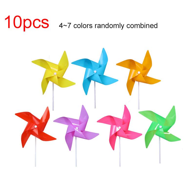 

10/20 шт. Красочные ветряные мельницы из пластика для двора, сада, газона, украшения своими руками на открытом воздухе, четырехлистная ветряная мельница, защита от птиц TMZ
